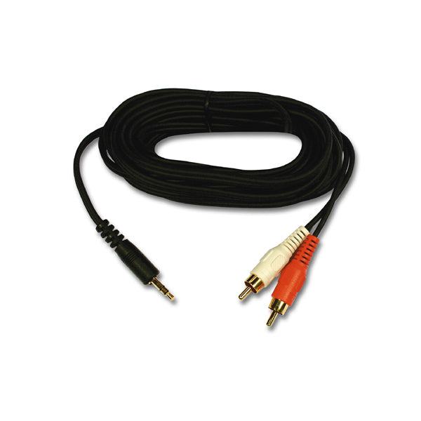 Conqueror Electronics Accessories Black / Brand New Conqueror Cable 3.5mm Audio Jack to 2x RCA Stereo 1.5 Meter Black - C31