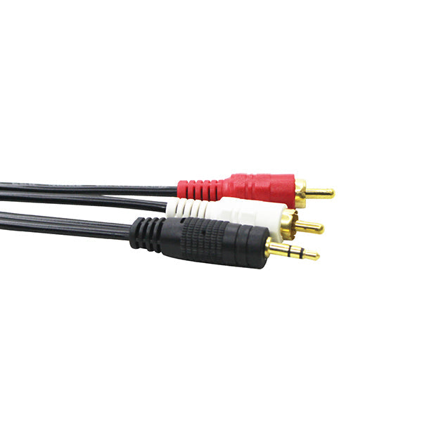Conqueror Electronics Accessories Black / Brand New Conqueror Cable 3.5mm Audio Jack to 2x RCA Stereo 3 Meter - C31B