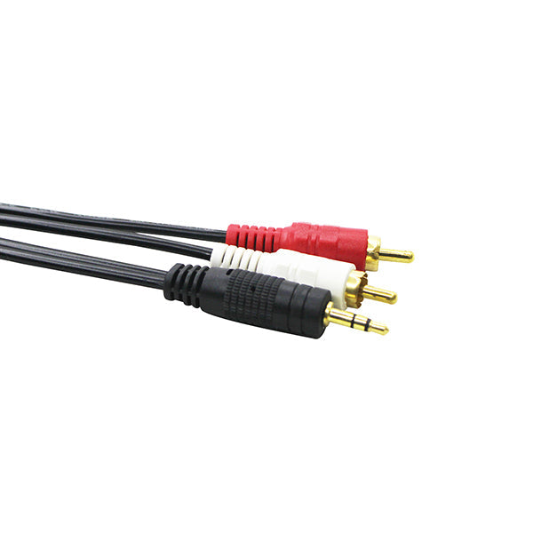 Conqueror Electronics Accessories Black / Brand New Conqueror Cable 3.5mm Audio Jack to 2x RCA Stereo 3 Meter - C31C