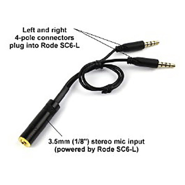 Conqueror Electronics Accessories Black / Brand New Conqueror Cable Audio Y Extension 3.5 mm 4 Pole 2 Male to 1 Female Jack for Headphone AUX 1 Meter Length - C109