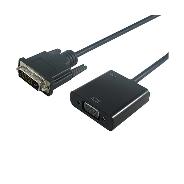 Conqueror Electronics Accessories Black / Brand New Conqueror Cable DVI-D to VGA Male to Female, 0.15m, 1920 x 1080 60hz - C48B