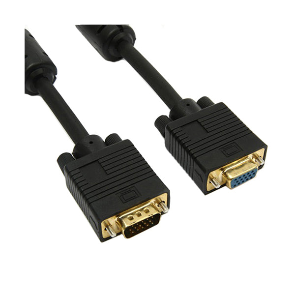 Conqueror Electronics Accessories Black / Brand New Conqueror Cable VGA HD15 Male to Female 1.8 Meter Black - C88