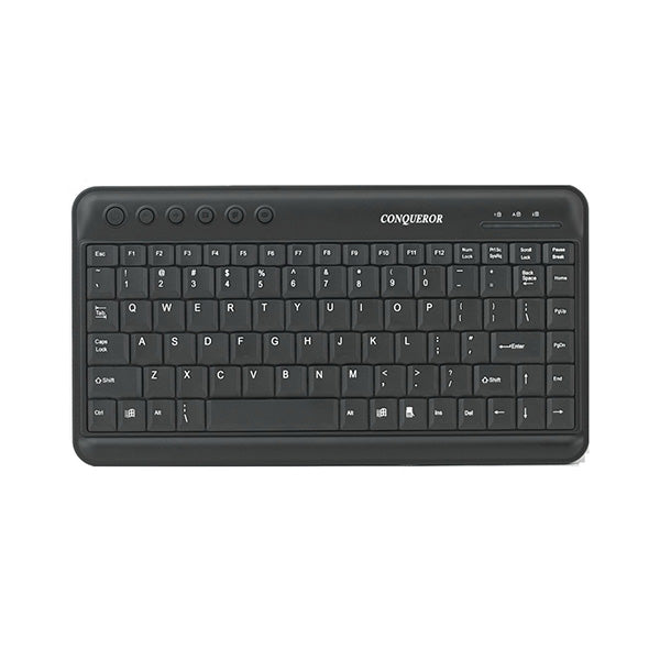 Conqueror Electronics Accessories Black / Brand New Conqueror Mini Keyboard Wired with USB & PS2 - UL212