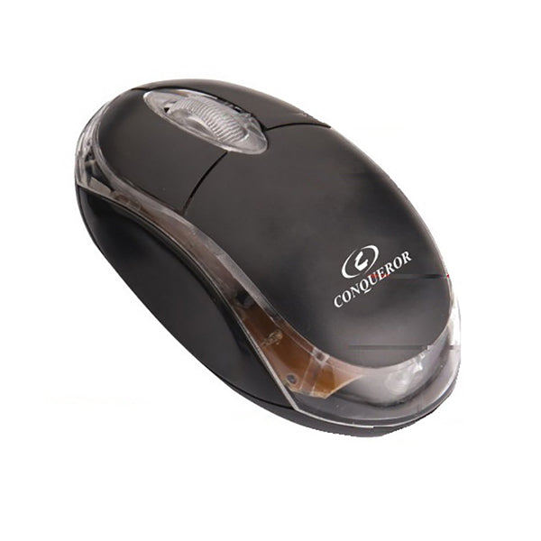 Conqueror Electronics Accessories Black / Brand New Conqueror USB Wired Optical Mouse 3 Buttons - P383