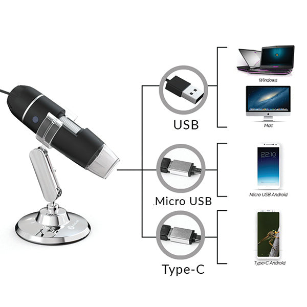Conqueror Science & Laboratory Black / Brand New Conqueror Digital Microscope With 1mm-90mm Focus Range 8 LED Lights - CMS193