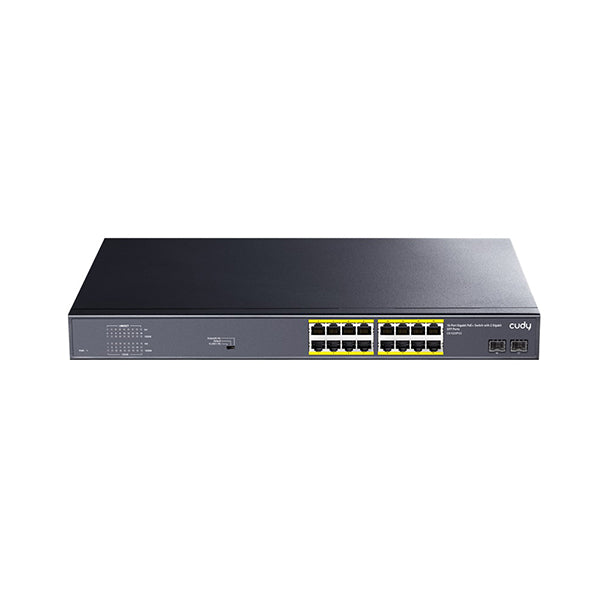 Cudy Networking Black / Brand New / 1 Year Cudy, 16-Port Gigabit PoE+ Switch with 2 Gigabit SFP ports 200W - GS1020PS2