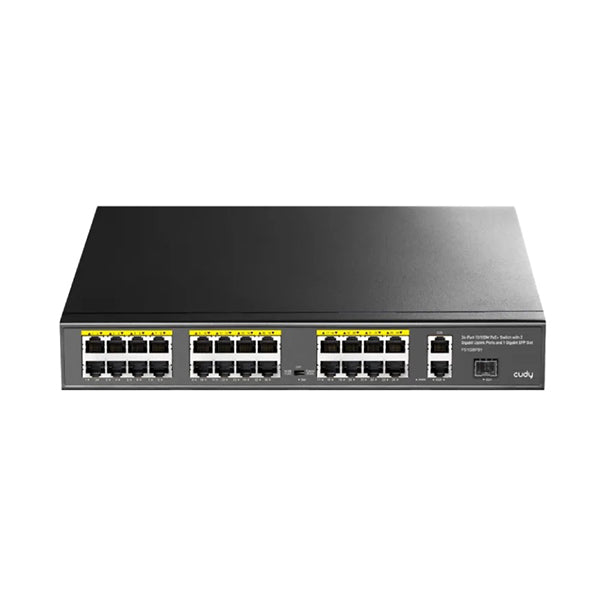 Cudy Networking Black / Brand New / 1 Year Cudy, 24-Port PoE+ Switch – 2 Gigabit 1SFP Ports 300W - FS1026PS1