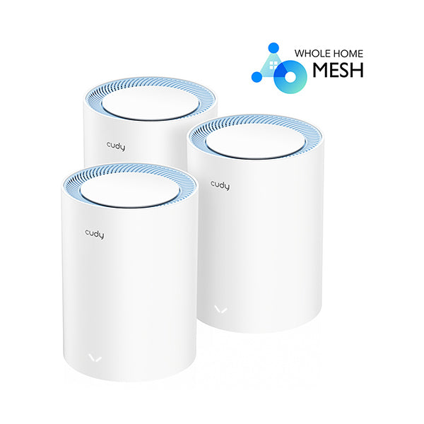 Cudy Networking White / Brand New / 1 Year Cudy, AC1200 Dual Band Whole Home Wi-Fi Mesh System, 3-pack - M1200