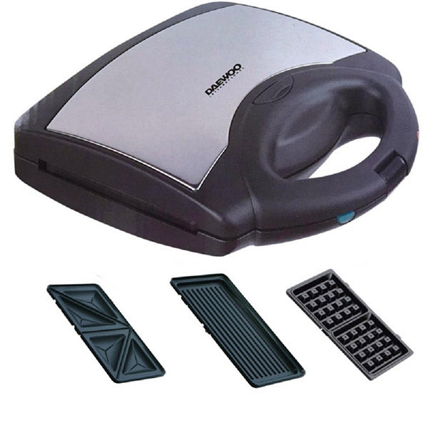 Daewoo Kitchen & Dining Black / Brand New Daewoo Sandwich Maker 3 In 1 Sandwich Grill Waffle - DSM9790