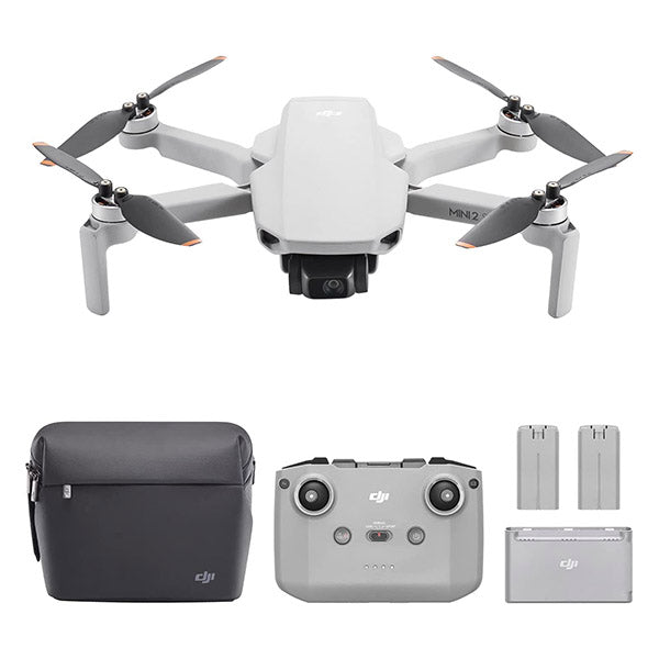 DJI Drones Gray / Brand New / 1 Year DJI Mini 2 SE Fly More Combo, Lightweight Drone with 2.7K Video, 10km Video Transmission, 31-min Flight Time, Under 249 g, Automatic Pro Shoots, Extra Batteries, Drone with camera for Beginners