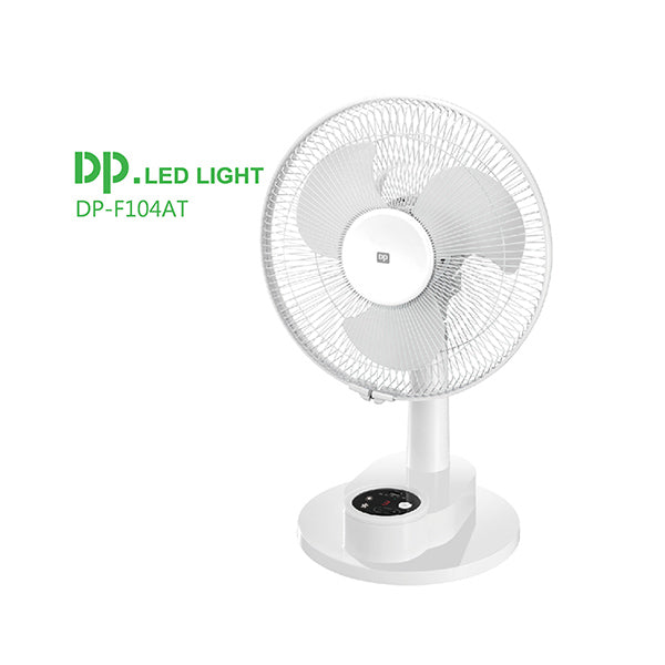 Dp Household Appliances White / Brand New DP-F104AT, 12“ Rechargeable Fan with LED - 97202