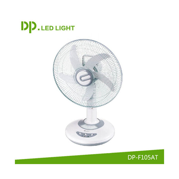 Dp Household Appliances White / Brand New DP-F105AL, Rechargeable Battery Fan with LED light 16″, 7-13 Hours
