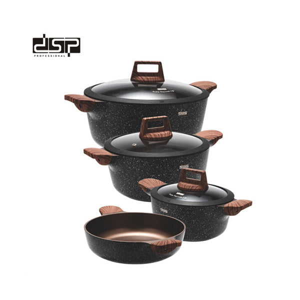 DSP Kitchen & Dining Black / Brand New DSP 7 PCS Deluxe Non-Stick Multi-Cookware Set CA004-S01 - CA004-S01-B