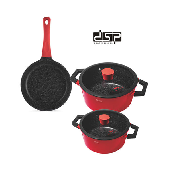 DSP Kitchen & Dining Red / Brand New DSP Cookware Set Of 5 PCS CA002-S01 - CA002-S01-R