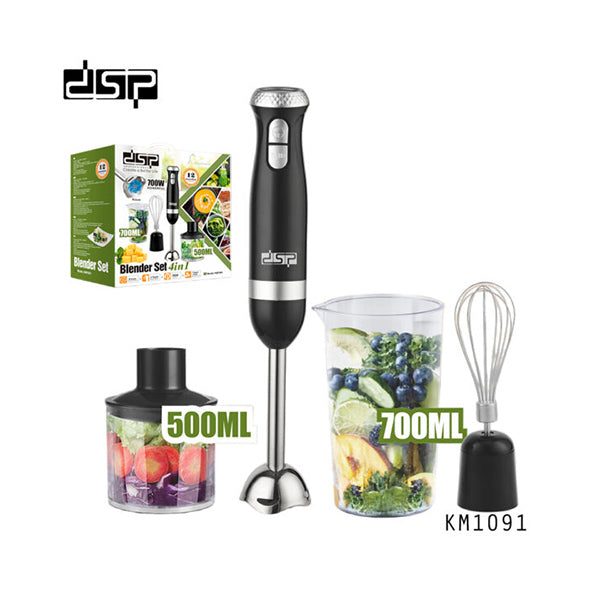 DSP Kitchen & Dining Black / Brand New DSP KM1091, 4in1 Hand Blender Set