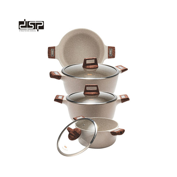 DSP Kitchen & Dining Beige / Brand New DSP Non-Stick Multi-Cookware Set of 7 PCS CA005-S01 - 96249