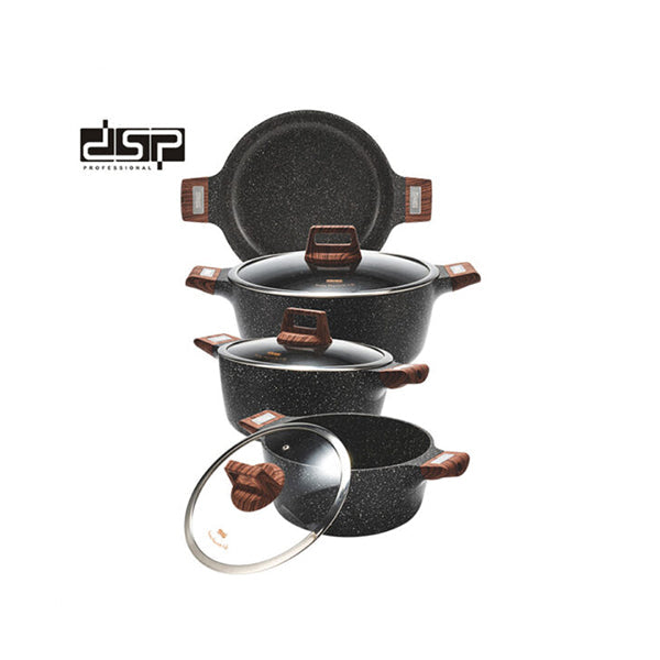 DSP Kitchen & Dining Black / Brand New DSP Non-Stick Multi-Cookware Set of 7 PCS CA005-S01 - 96249