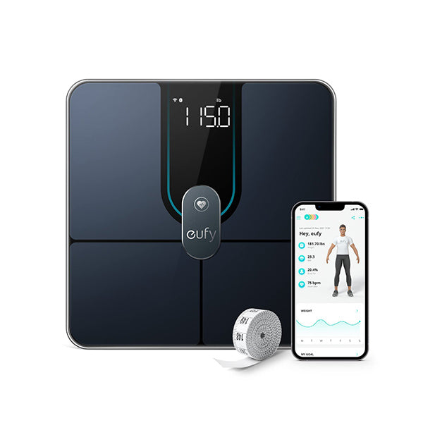 Eufy Health Care Black / Brand New Eufy Smart Scale P2 Pro, Digital Bathroom Scale with Wi-Fi Bluetooth, 16 Measurements Including Weight, Heart Rate, Body Fat, BMI, Muscle & Bone Mass, 3D Virtual Body Mode, 50 g/0.1 lb High Accuracy