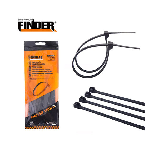 Finder Electronics Accessories Black / Brand New Finder, High Quality 3.6*150mm Plastic Cable Ties - 194305