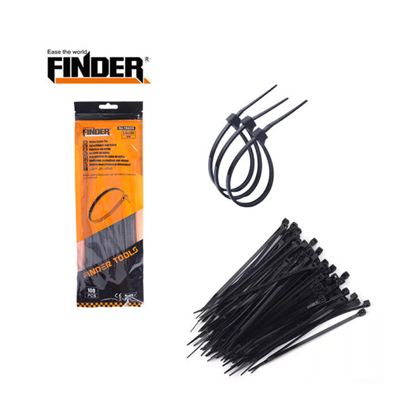 Finder Electronics Accessories Black / Brand New Finder, High Quality 3.6*200mm Plastic Cable Ties - 194306