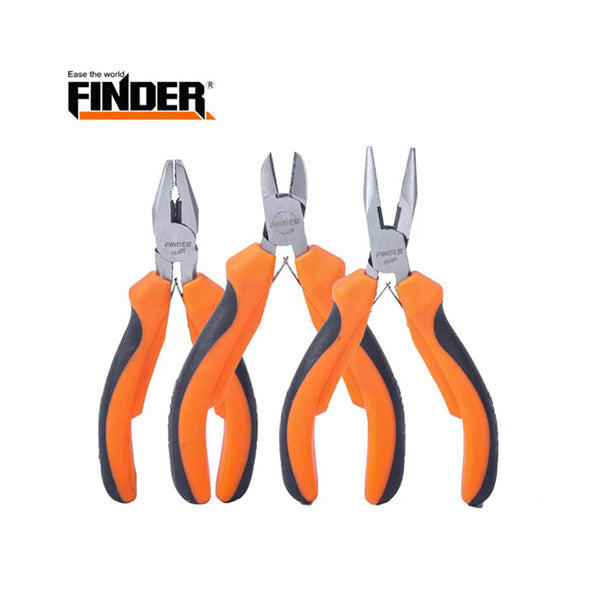 Finder Tools Orange / Brand New Finder, 4.5″ 3PCS Mini Pliers Set - 190147
