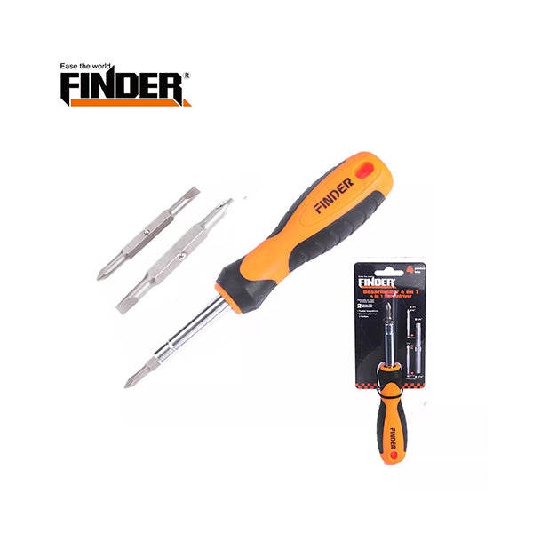 Finder Tools Black Orange / Brand New Finder, 4 In 1 Screwdrivers Set - 193091