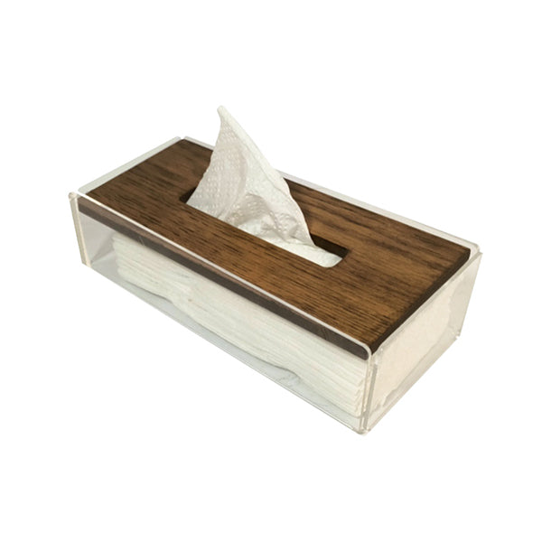 Flow Bathroom Accessories Light Walnut / Brand New Flow Wooden Plexi Tissue Box