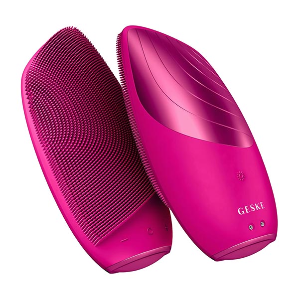 Geske Personal Care Magenta / Brand New GESKE 000007 Facial Cleansing Sonic Thermo Facial Brush, 6 in 1 - GESGK000007