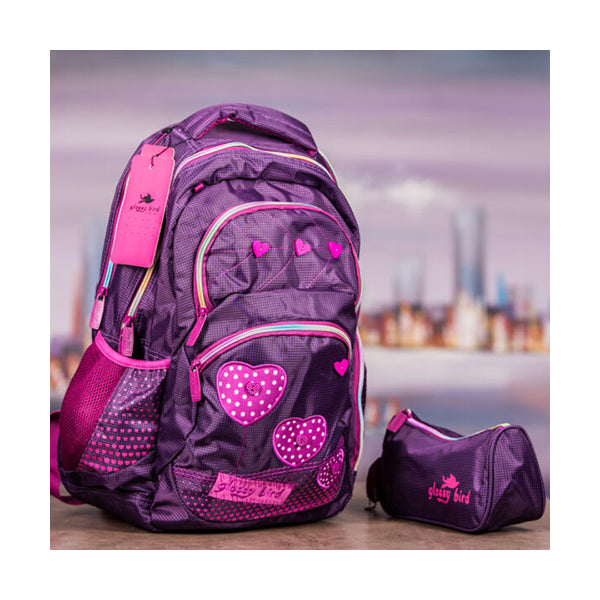 Glossy Bird Backpacks Purple / Brand New Glossy Bird, School Bag 87120-0