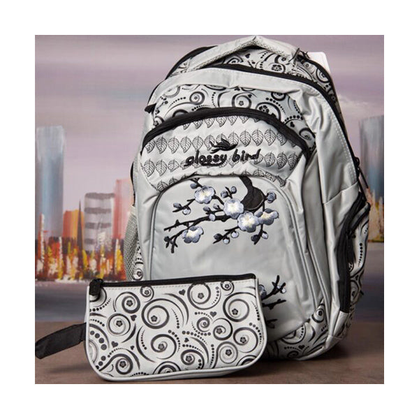 Glossy Bird Backpacks Grey / Brand New Glossy Bird, School Bag 87446