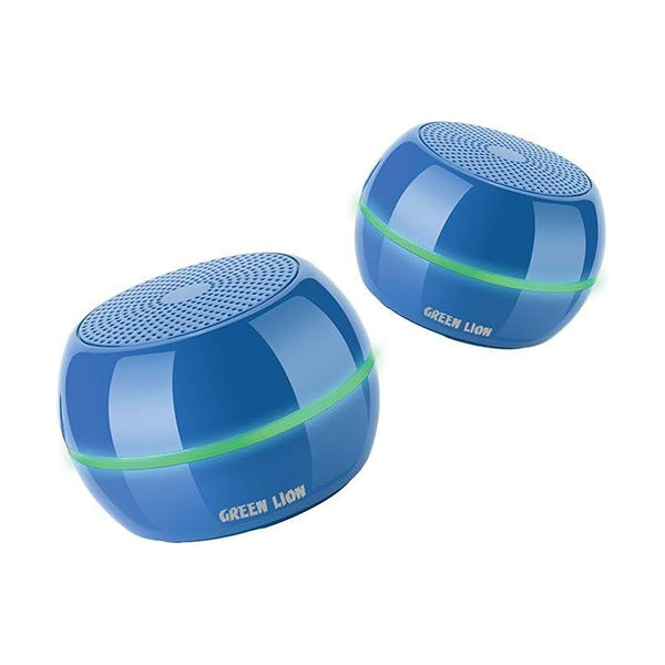 Green Lion Audio Blue / Brand New Green Lion, Mini Speaker 2 - Portable Bluetooth Speaker with True Wireless Stereo and Remote Shutter, 800mAh Battery With 6 Hours of Playtime