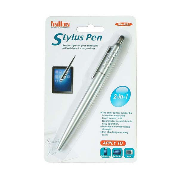 Halloa Electronics Accessories White / Brand New Halloa Stylus Pen Double-Sided with Clip for Touch Screen Devices - HN8221
