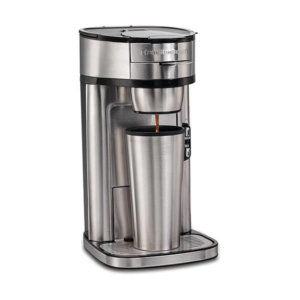Hamilton Beach Kitchen & Dining Stainless Steel / Brand New / 1 Year Hamilton Beach Scoop Single Serve Coffee Maker, Unique Heater for Hotter Faster Better Taste, Simple Scoop Place Brew, 1400 Watts - 49981-SAU