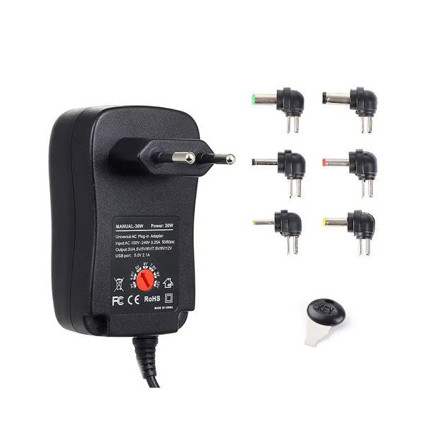 HAY-POWER Electronics Accessories Black / Brand New Hay-power Universal Adapter Adjustable AC to DC 30W T-12