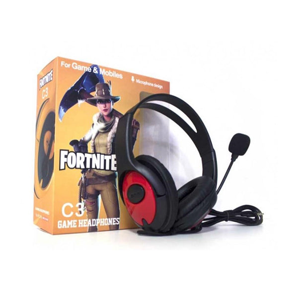 Hay-Tech Audio Red Black / Brand New FORTNITE 3.5mm Wired Gaming Headset - C3