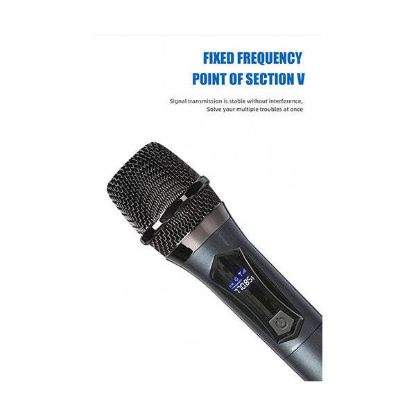SQUADO TTD-M10 Microfono Wireless UHF Ricaricabile, Portata 30m, USB-C, Suono Chiaro Per Presentazioni E Karaoke
