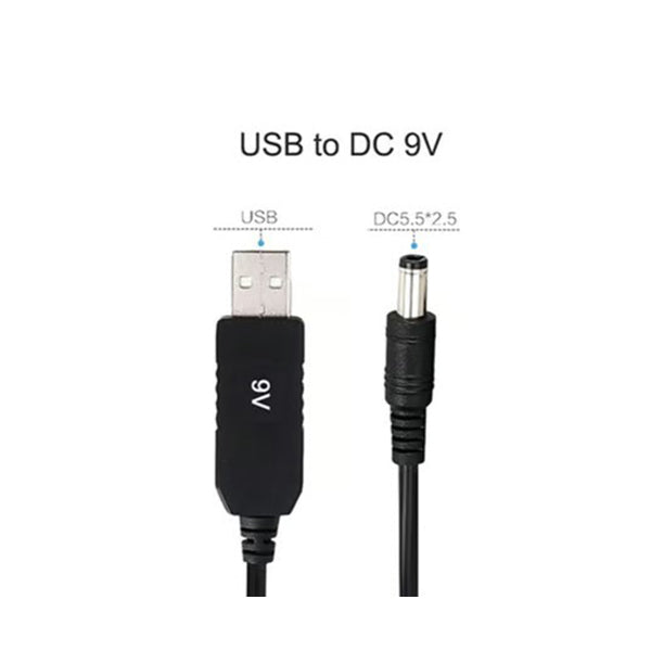 Hay-Tech Power & Electrical Supplies Black / Brand New USB DC 5V to 9V 5.5 x 2.1 mm Male Step-up Converter for WiFi Router - CB33