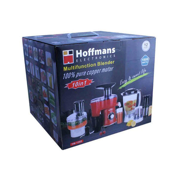 Hoffmans Kitchen & Dining Red / Brand New Hoffmans HM-108B, 10 In 1 Multifunction Juicer & Blender