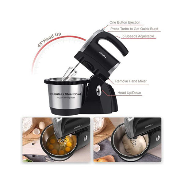 Hoffmans Kitchen & Dining Black / Brand New Hoffmans HM-6631, Stand Hand Mixer 1600watts 4.5L