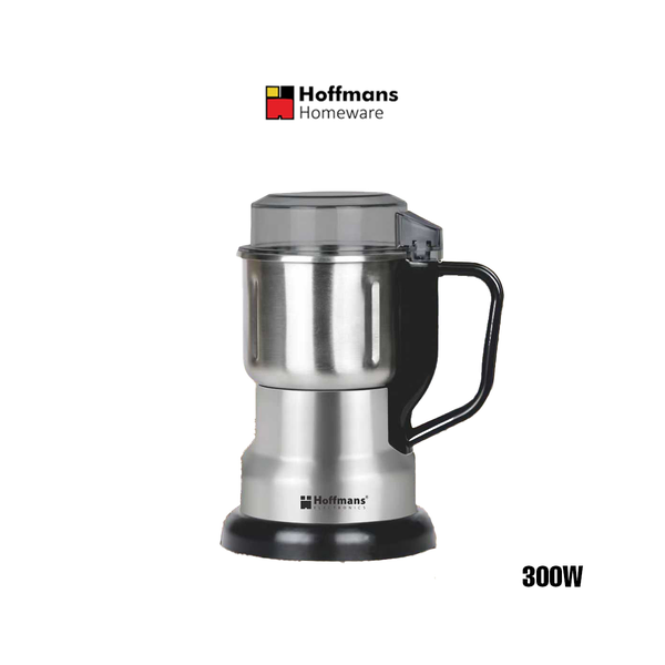 Hoffmans Kitchen & Dining Hoffmans HM-8010 Dry Mill Grinder 300W High Power 8 Blade System Stainless Steel Body for Coffee Bean