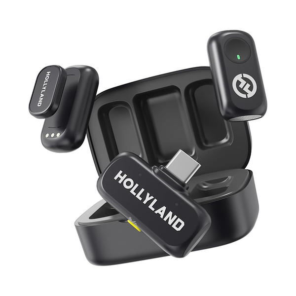 Hollyland Audio Black / Brand New Hollyland LARK A1 DUO Type-C Version Wireless Microphone for iPhone & Android, Pure Sound, 3-Level Intelligent Noise Cancellation, Magnetic Mini Microphone for Vlogging, YouTube, Podcast, TikTok
