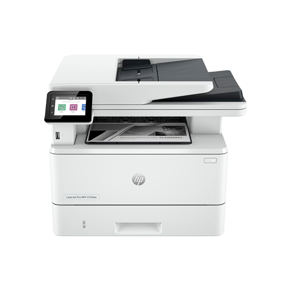 HP Print & Copy & Scan & Fax White / Brand New / 1 Year HP LaserJet Pro Printer - MFP 4103dw