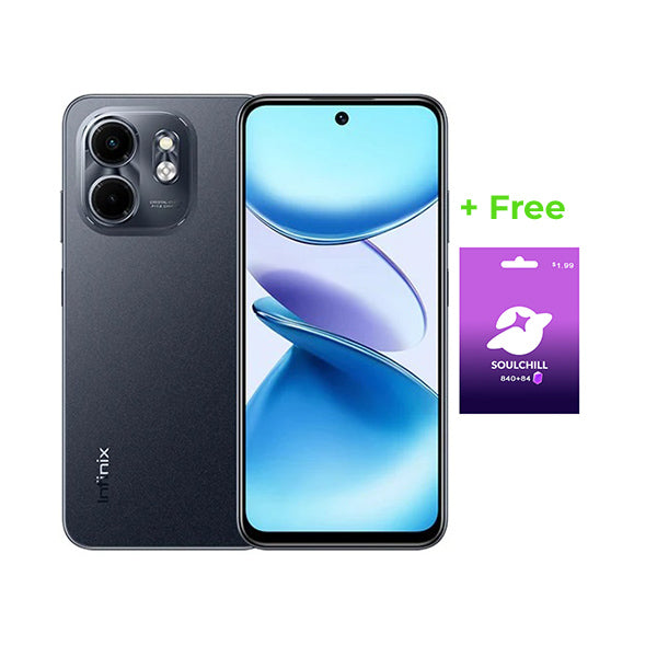Infinix Communications Metallic Black / Brand New / 1 Year Infinix Smart 9 6GB/64GB (3GB Extended RAM) + Free Soulchill 840 + 84 Free Crystals Voucher + 120 Days Screen Replacement Warranty