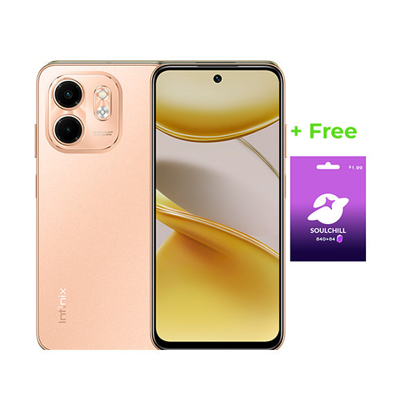 Infinix Communications Gold / Brand New / 1 Year Infinix Smart 9 HD 8GB/64GB (4GB Extended RAM) + Free Soulchill 840 + 84 Free Crystals Voucher + 120 Days Screen Replacement Warranty