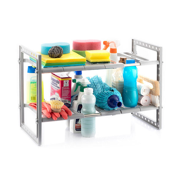 InnovaGoods Kitchen & Dining Grey / Brand New InnovaGoods Extendable Under-Sink Shelf Unit Shibblek 2 Shelves, V0103677