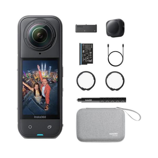 insta360 Insta360 X5 Essentials Bundle - Waterproof 8K 360° Action Camera, Leading Low Light, Invisible Selfie Stick Effect, Rugged and Replaceable Lens, 3-Hour Battery, Built-in Wind Guard, Stabilization