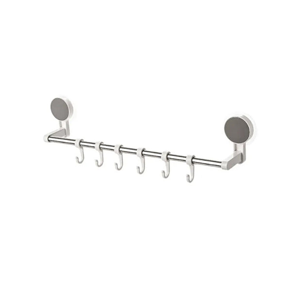J&S Home Bathroom Accessories White / Brand New J&S Home, Organizing Plastic Towel Rack With Hooks 48cm, JS185014 - 98766