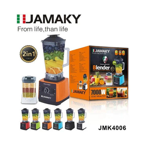 Jamaky Kitchen & Dining Black Orange / Brand New Jamaky, Blender 2 in-1 Blender 7000W - JMK4006