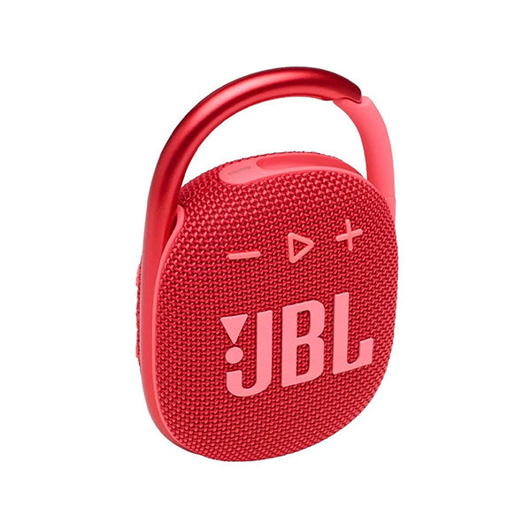 JBL Audio Red / Brand New / 1 Year JBL Clip 4: Portable Speaker with Bluetooth, Built-in Battery, Waterproof and Dustproof Feature