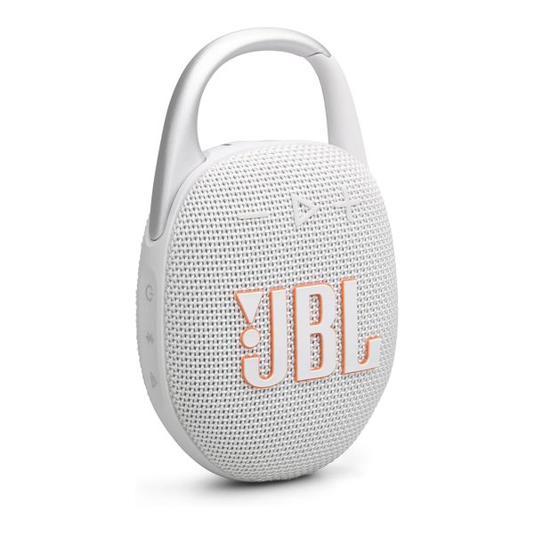 JBL Audio White / Brand New JBL Clip 5 - Ultra-Portable, Waterproof & Dustproof Bluetooth Speaker, Big Pro Sound with Punchy Bass, Integrated Carabiner, Up to 12 Hours of Play, Made in Part with Recycled Materials